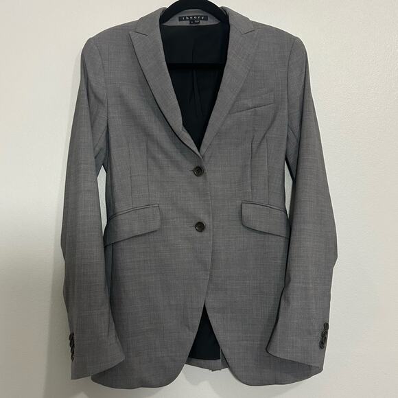 Theory Anorie/Broadway Wool Blazer Gray Size 8 - Picture 1 of 9